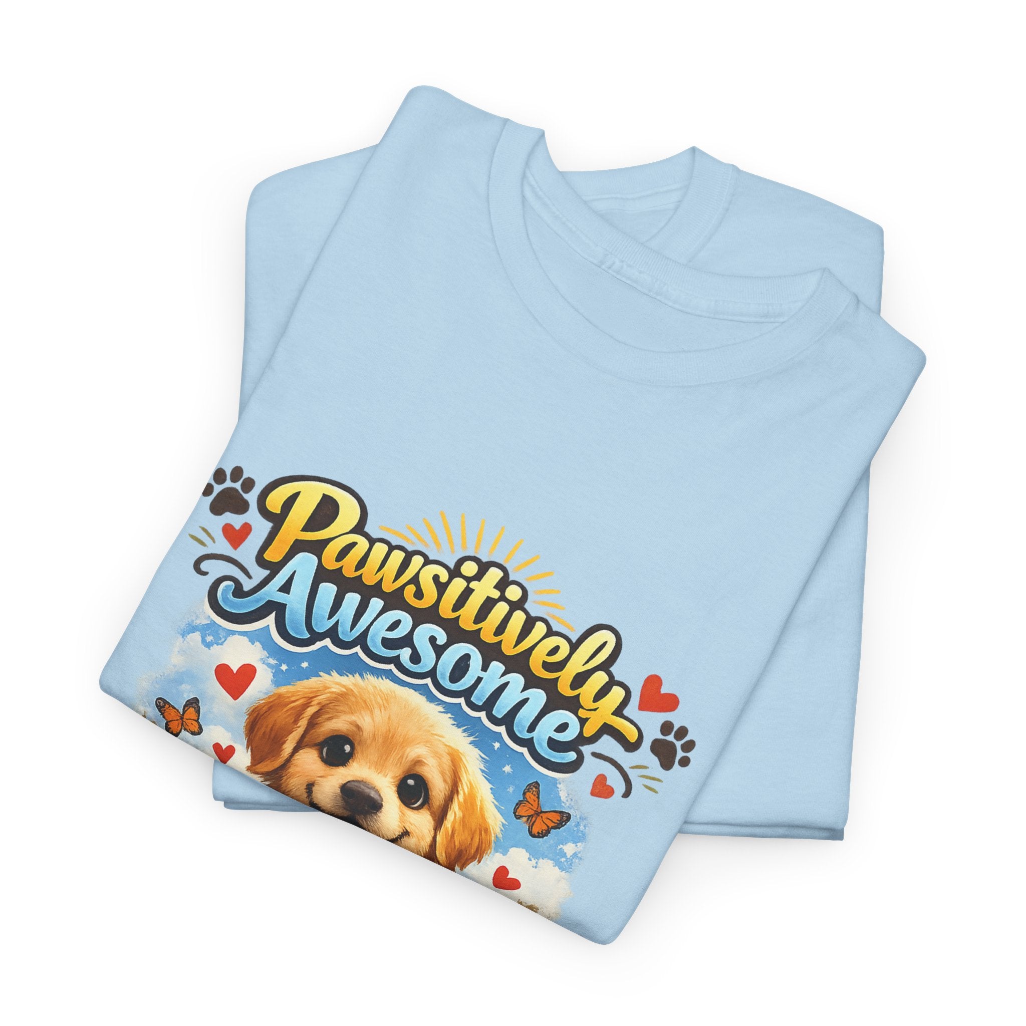 Pawsitively Awesome Cute Puppy Graphic T-Shirt for Dog Lovers