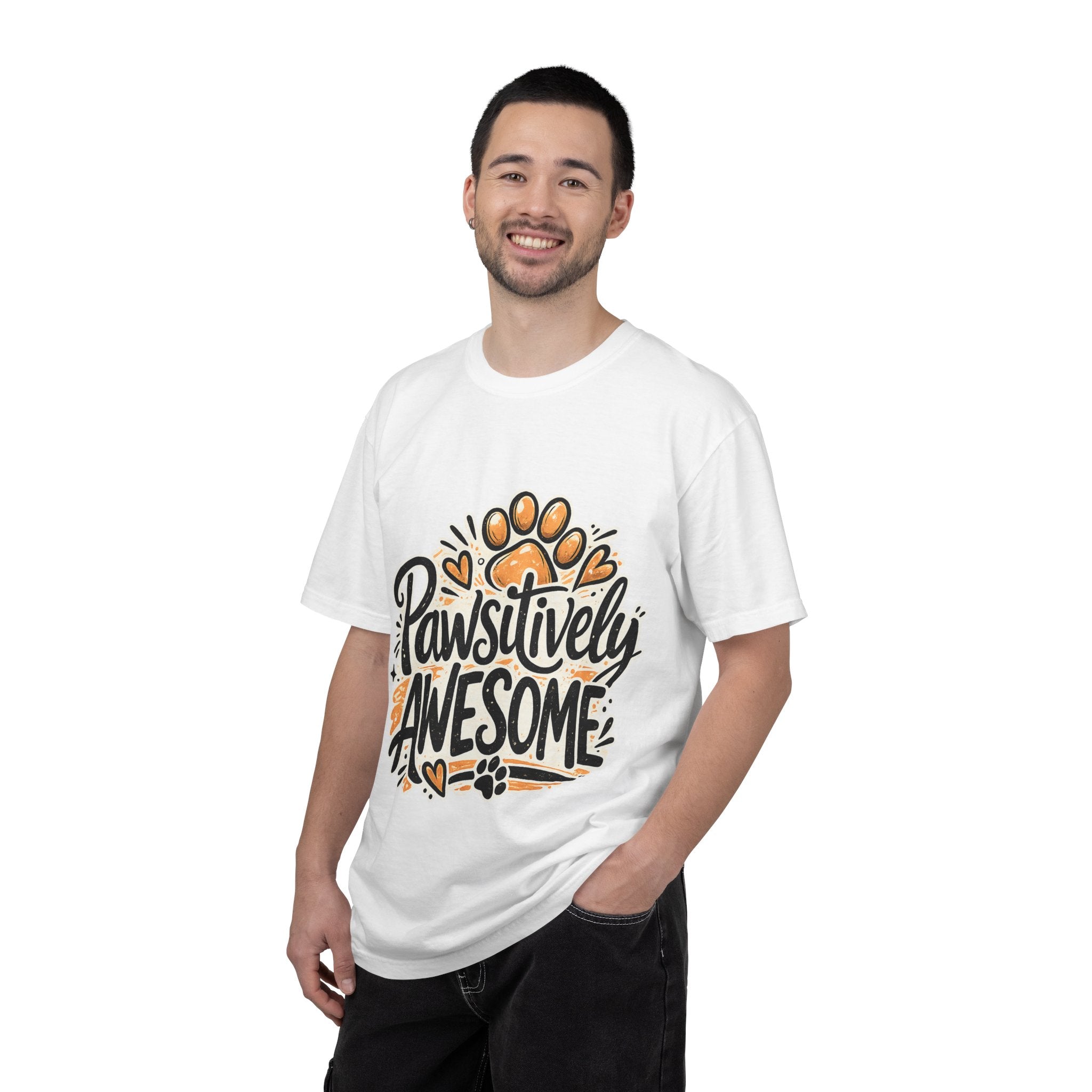 Pawsitively Awesome T-Shirt — Funny Dog Lover Tee with Paw Print