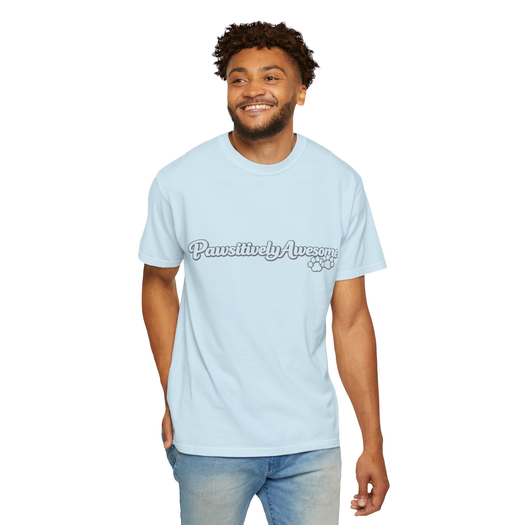 Pawsitively Awesome T‑Shirt — Cute Paw Print Graphic Tee for Dog Lovers