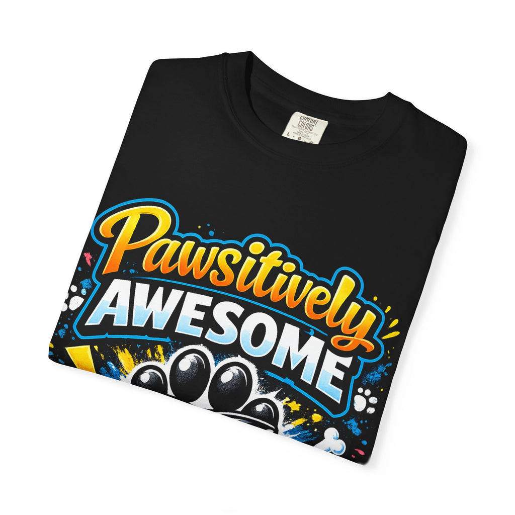 Pawsitively Awesome Paw Print Graphic T-Shirt for Dog Lovers