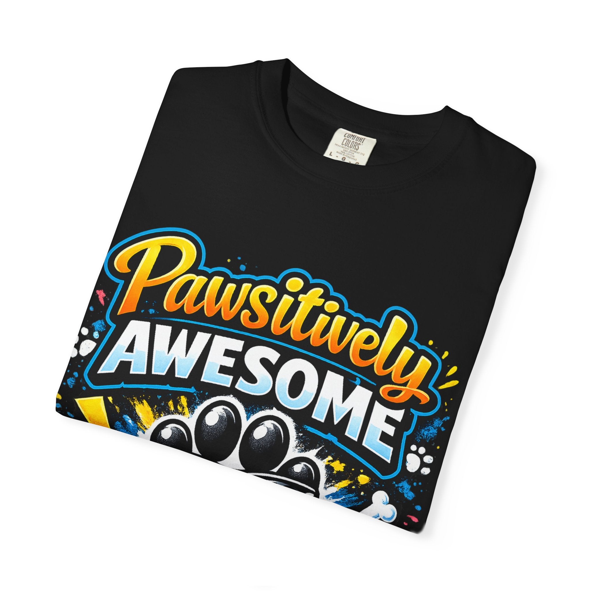Pawsitively Awesome Paw Print Graphic T-Shirt for Dog Lovers
