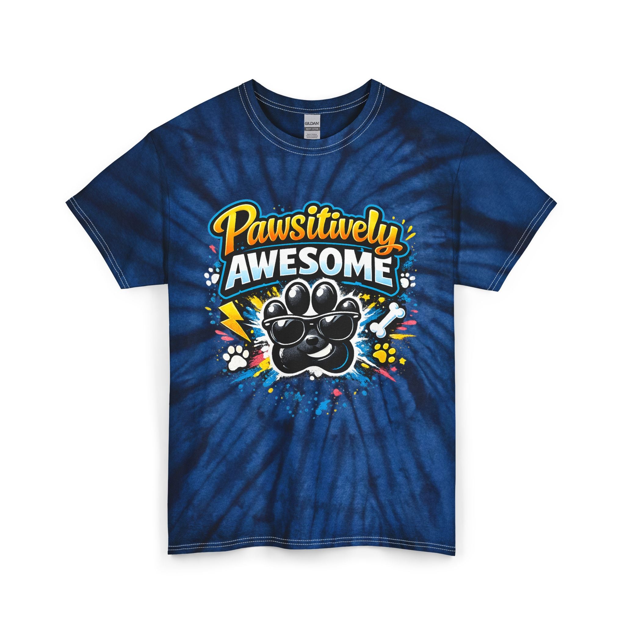 Pawsitively Awesome Dog Paw Graphic T-Shirt