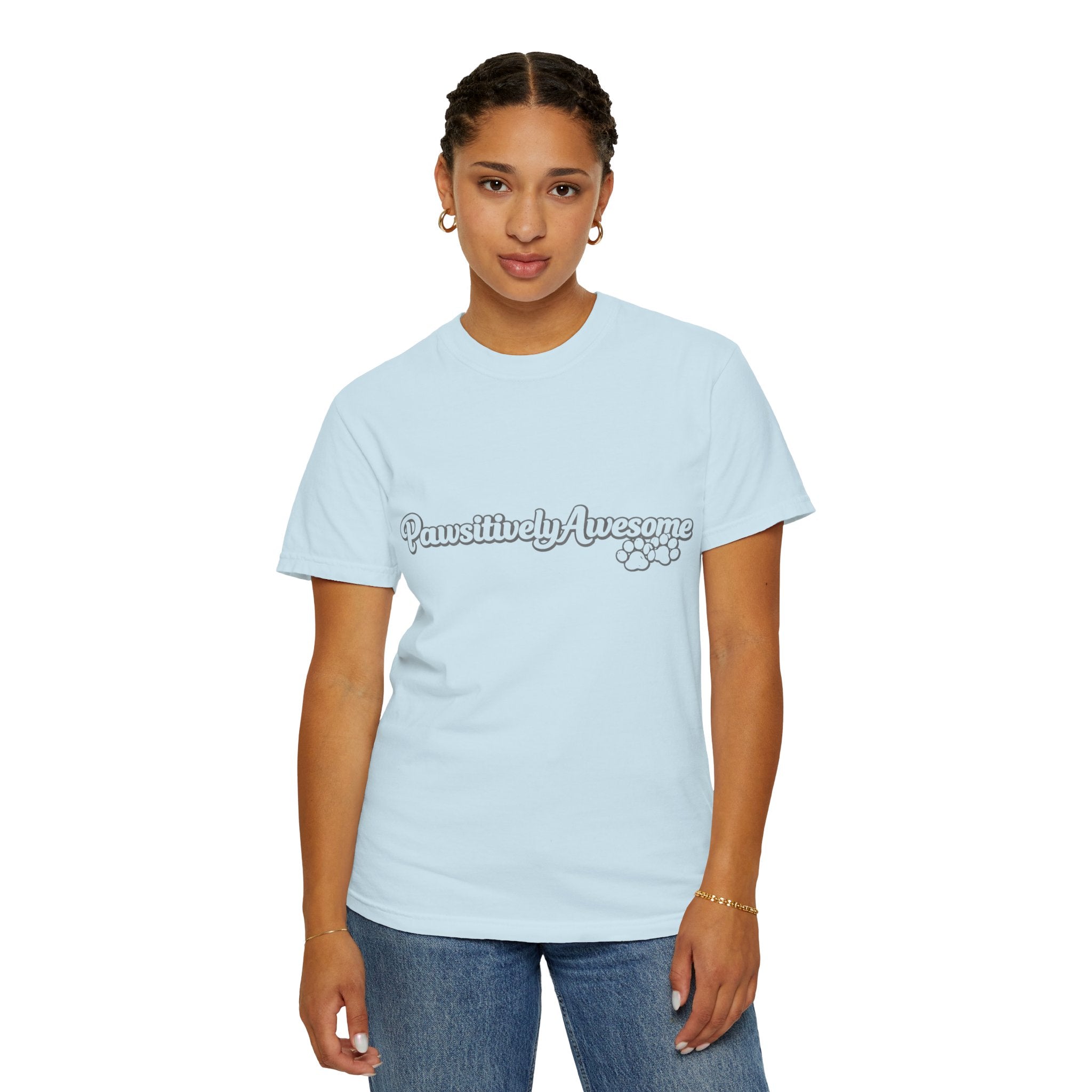 Pawsitively Awesome T‑Shirt — Cute Paw Print Graphic Tee for Dog Lovers