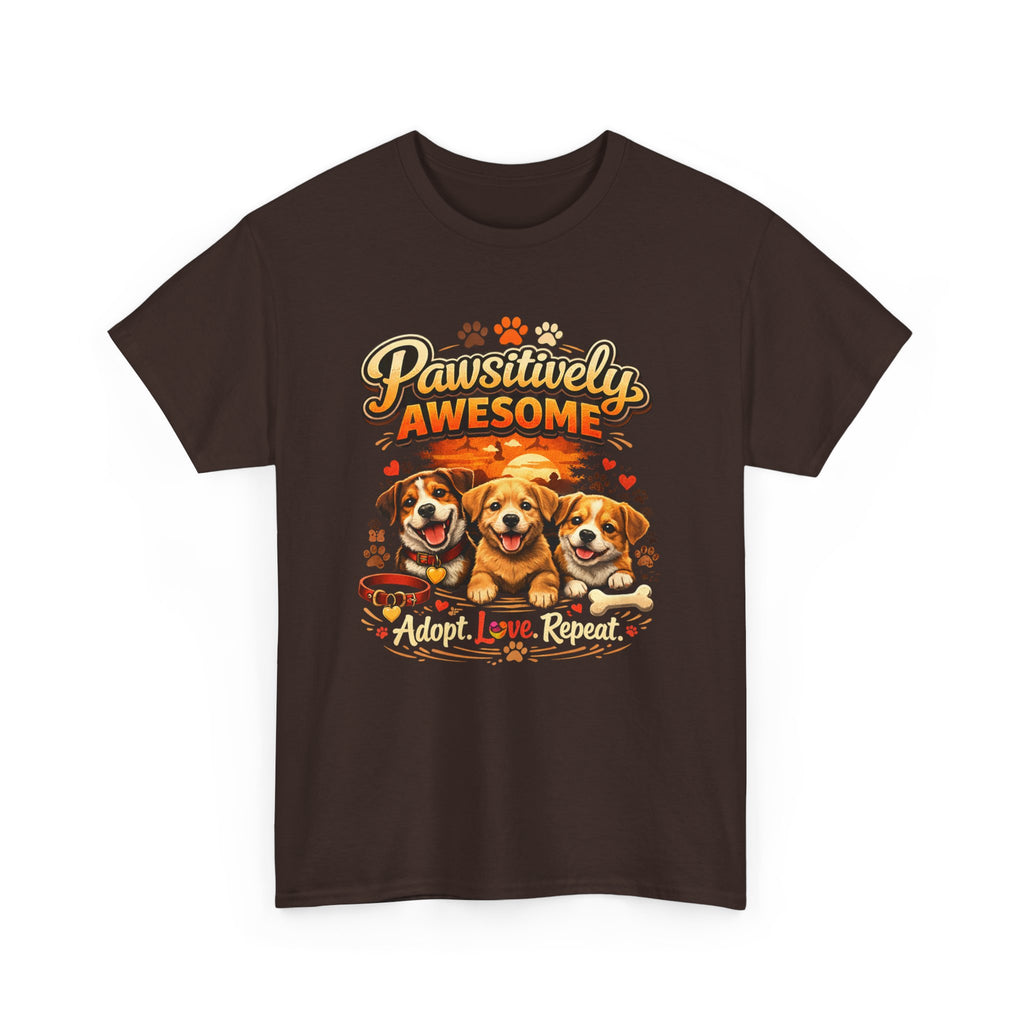 Pawsitively Awesome Dog Rescue T-Shirt — "Adopt. Love. Repeat."