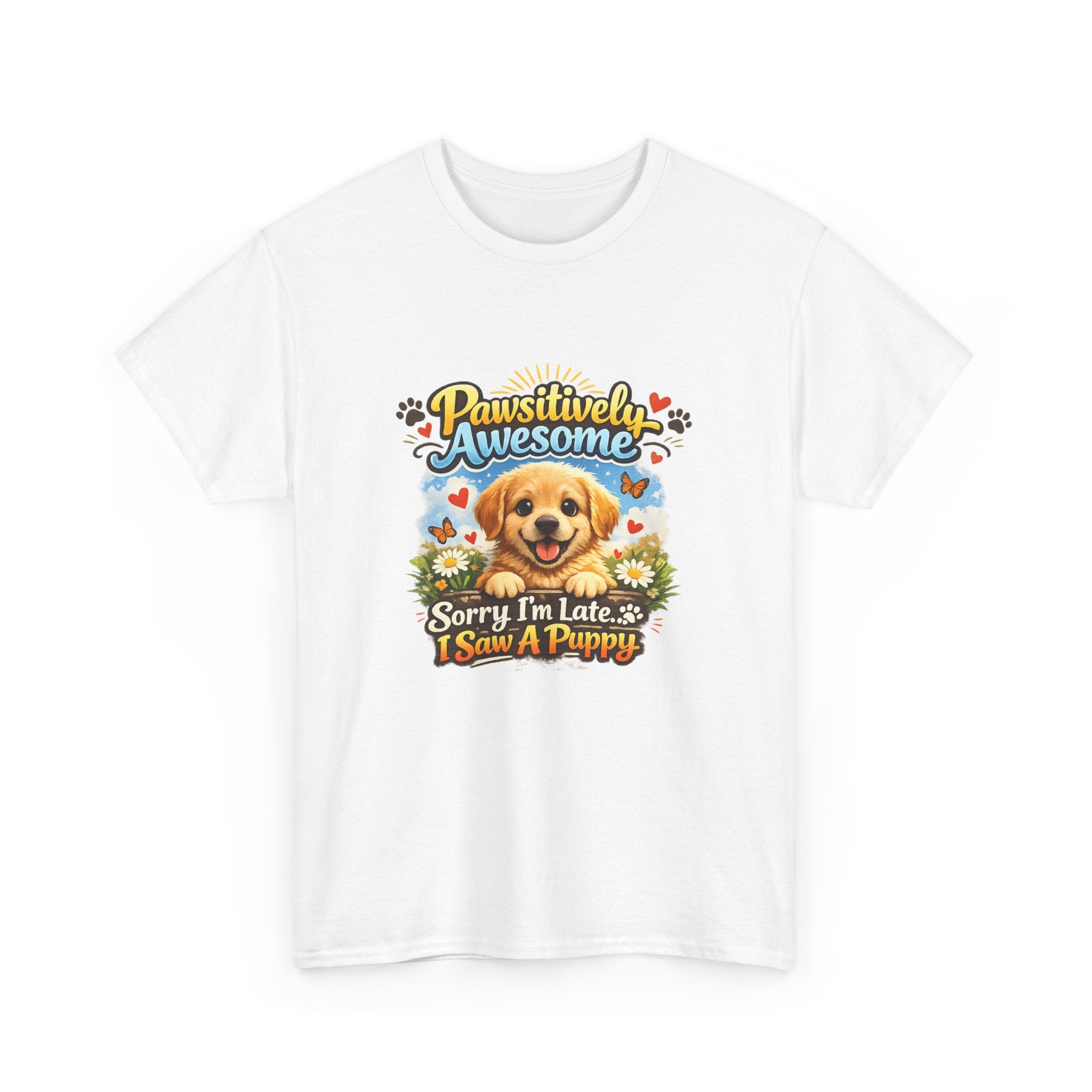 Pawsitively Awesome Cute Puppy Graphic T-Shirt for Dog Lovers