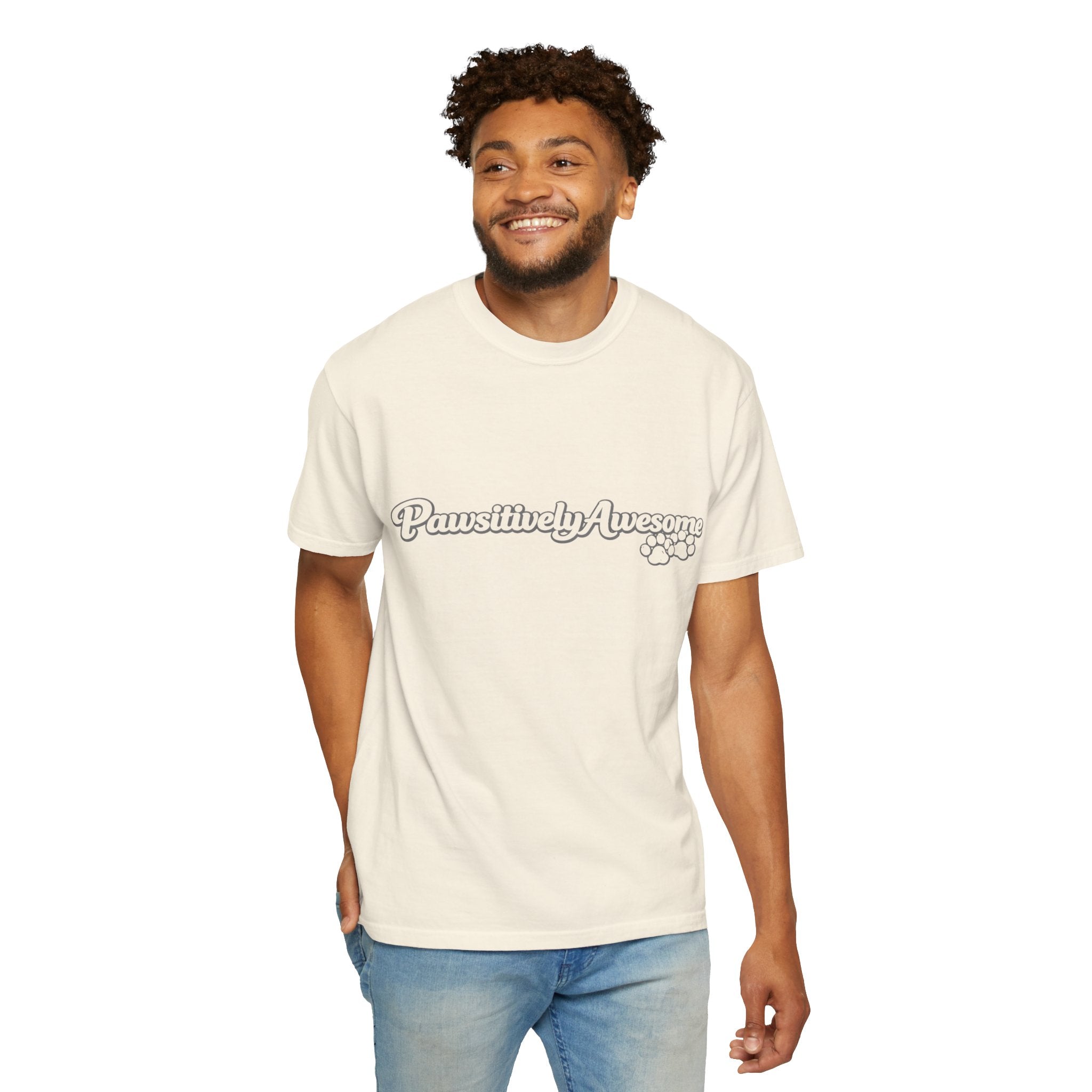 Pawsitively Awesome T‑Shirt — Cute Paw Print Graphic Tee for Dog Lovers