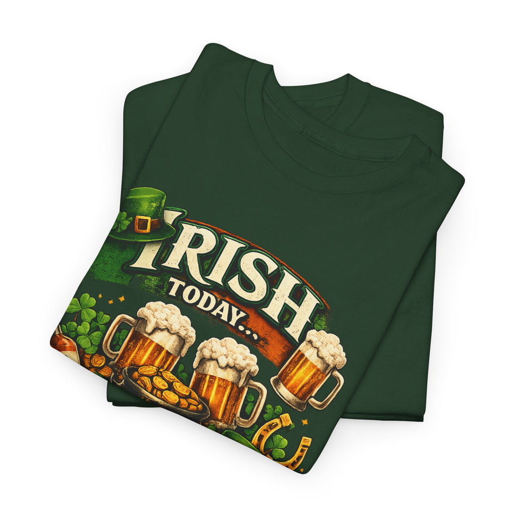 St. Patrick's Day Tee — "Irish Today, Hungover Tomorrow" Beer Graphic Shirt