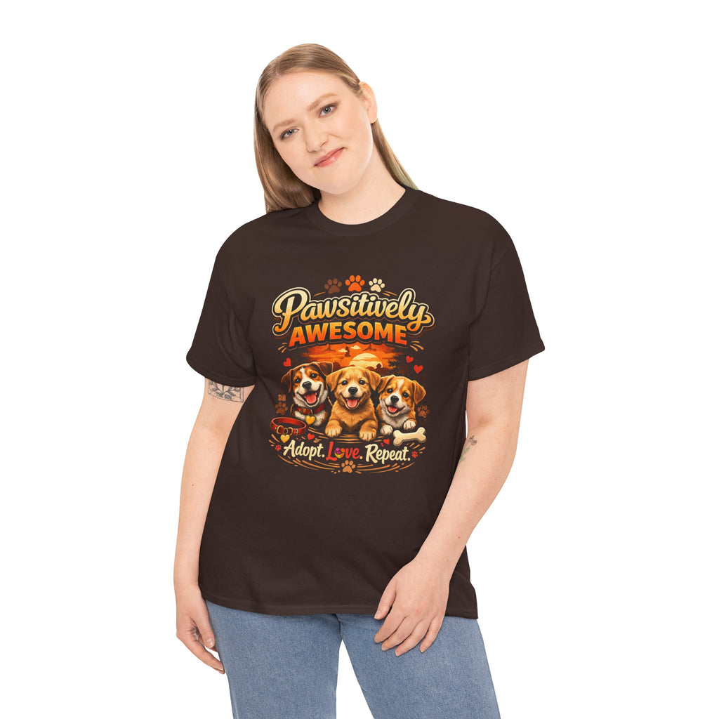 Pawsitively Awesome Dog Rescue T-Shirt — "Adopt. Love. Repeat."