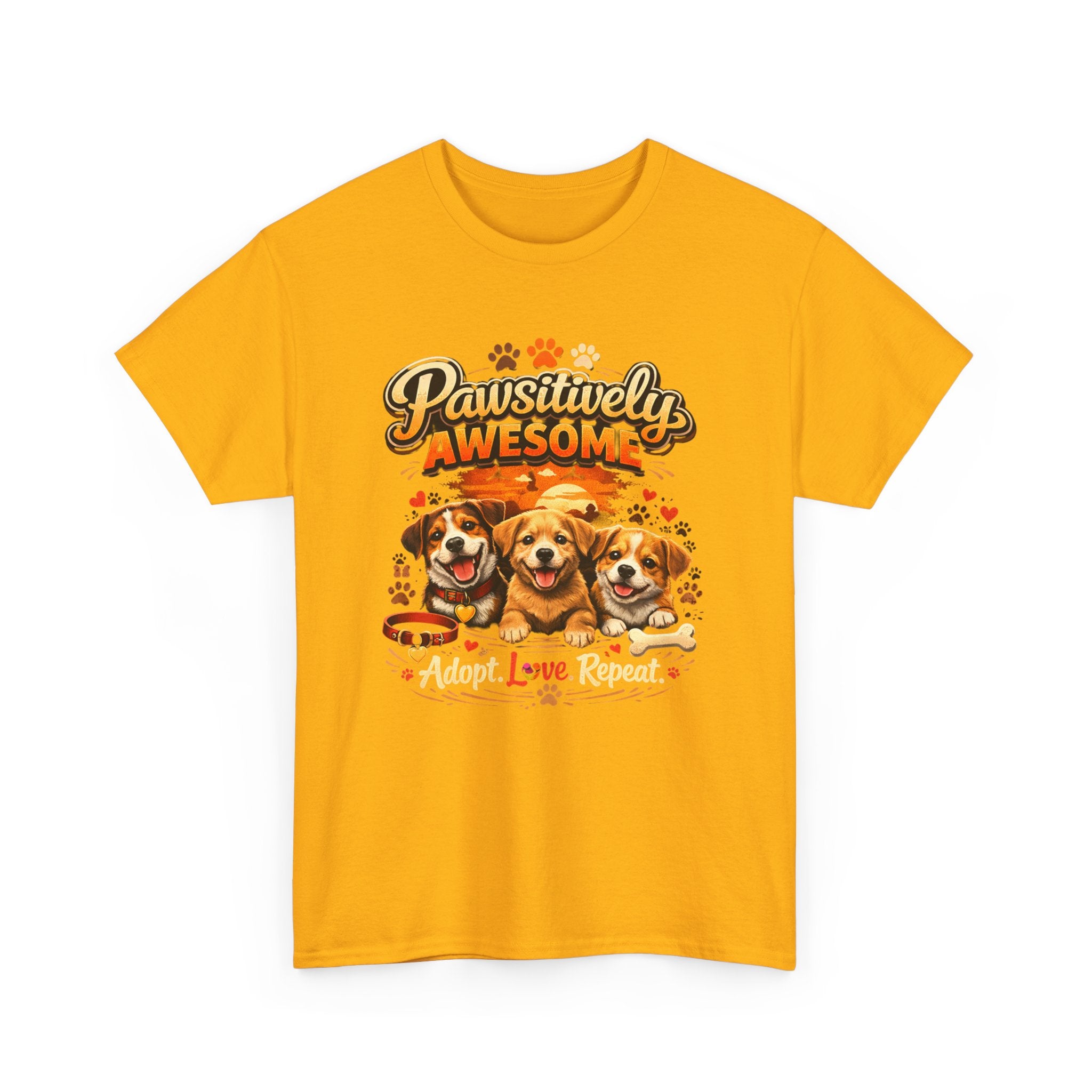 Pawsitively Awesome Dog Rescue T-Shirt — "Adopt. Love. Repeat."