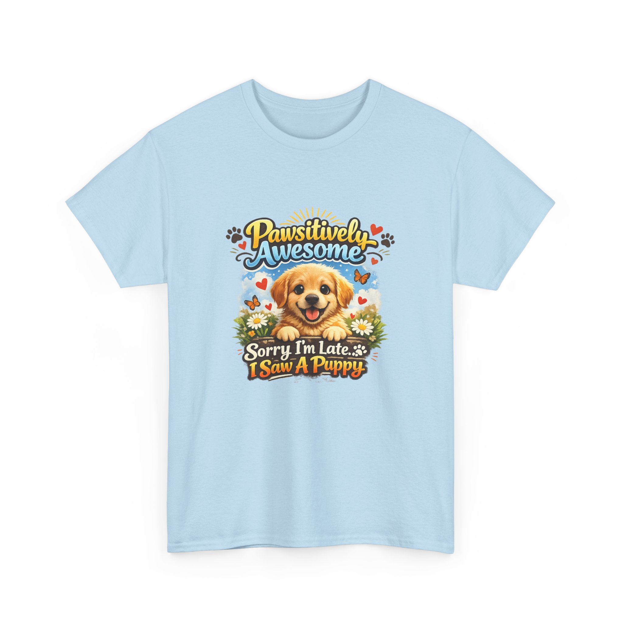 Pawsitively Awesome Cute Puppy Graphic T-Shirt for Dog Lovers