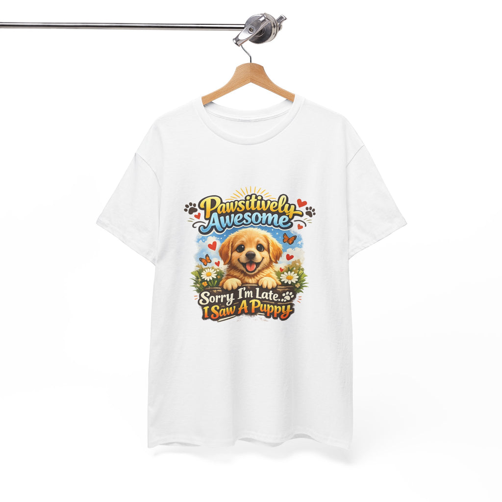 Pawsitively Awesome Cute Puppy Graphic T-Shirt for Dog Lovers