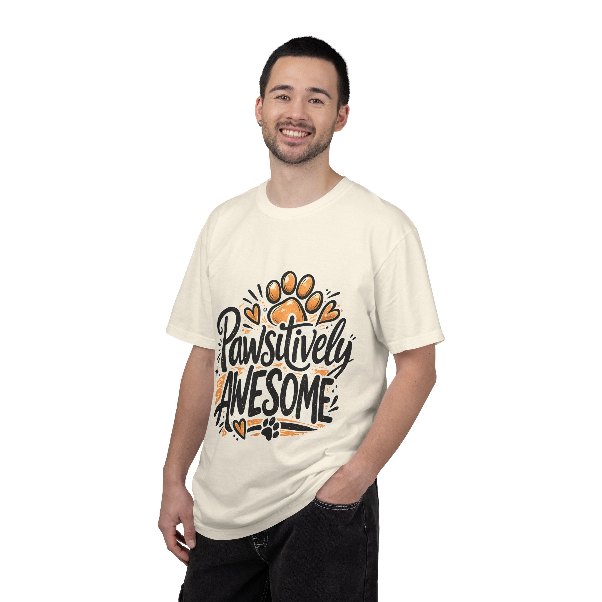 Pawsitively Awesome T-Shirt — Funny Dog Lover Tee with Paw Print