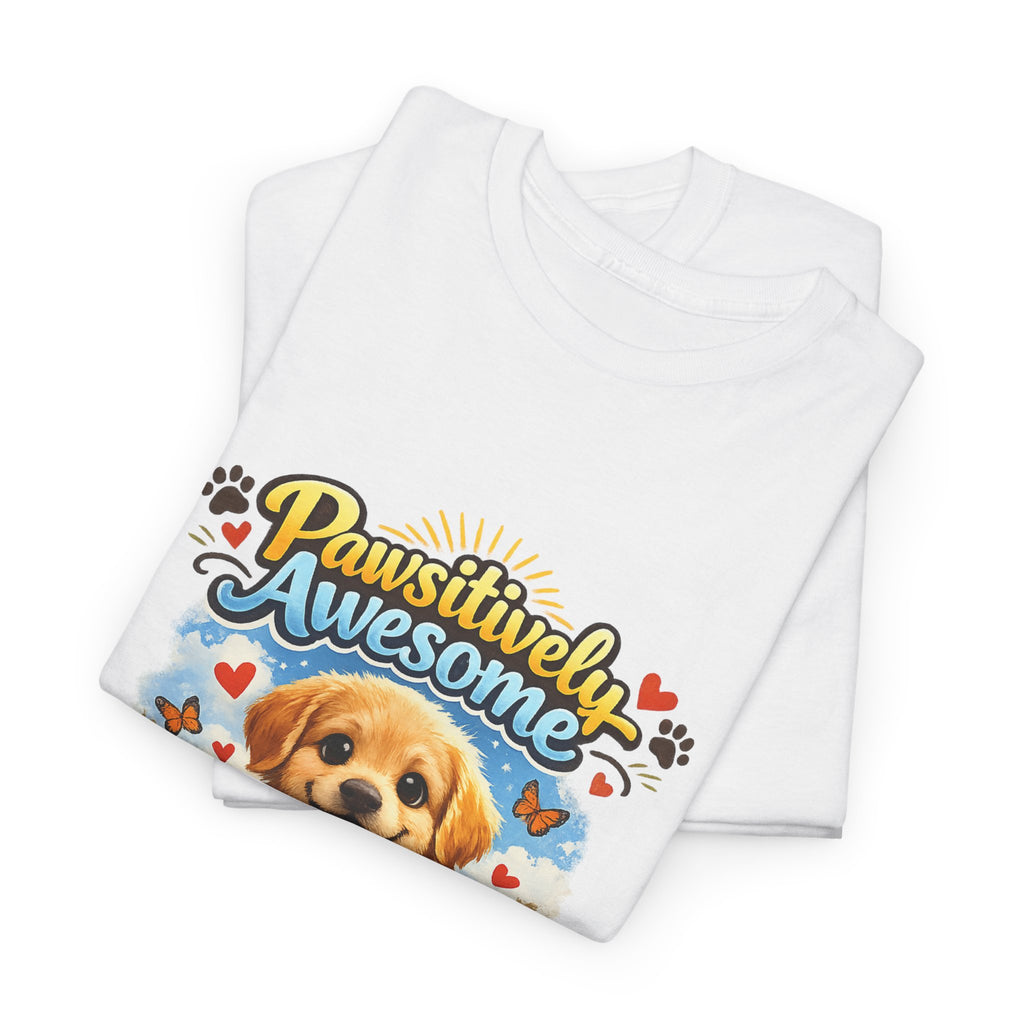 Pawsitively Awesome Cute Puppy Graphic T-Shirt for Dog Lovers
