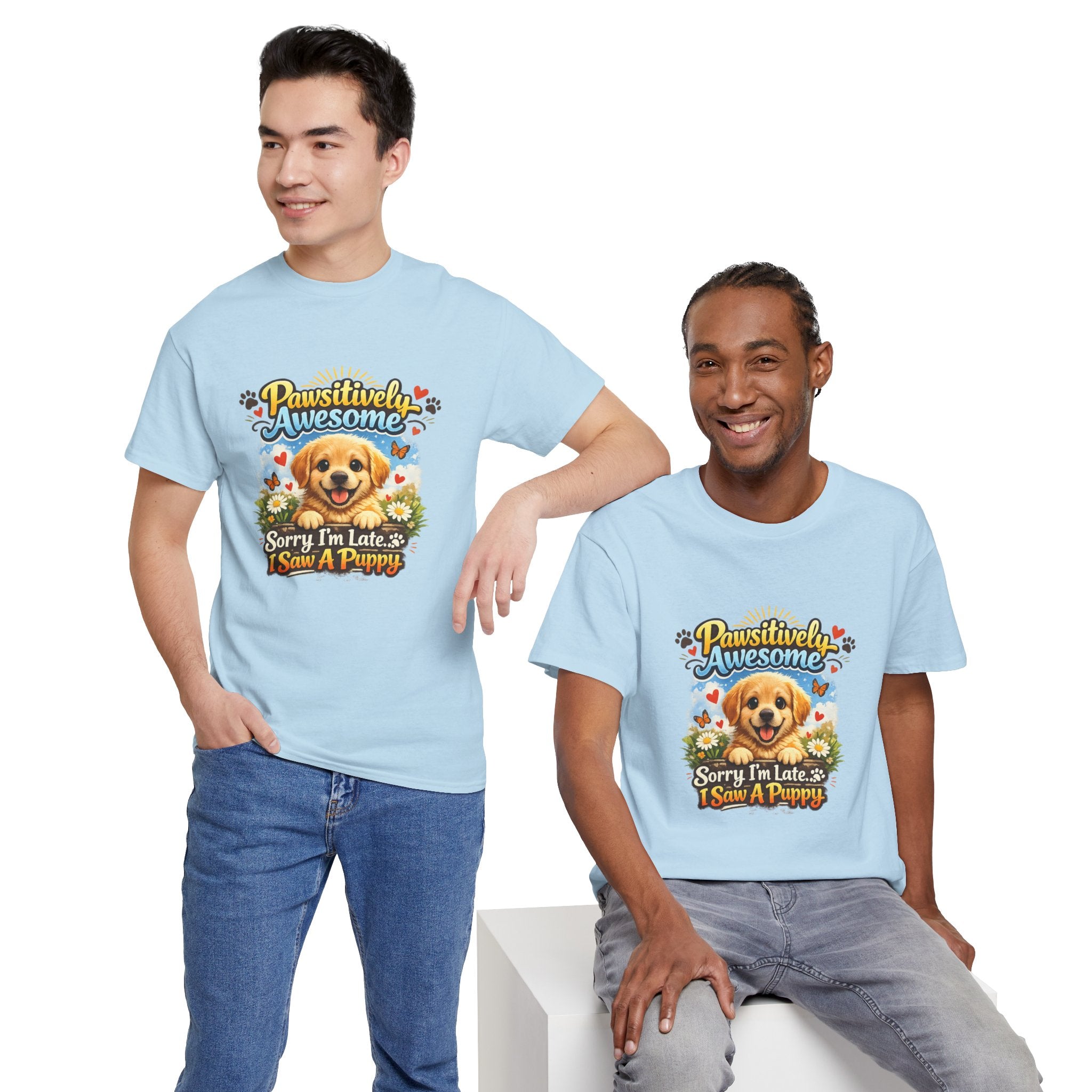 Pawsitively Awesome Cute Puppy Graphic T-Shirt for Dog Lovers