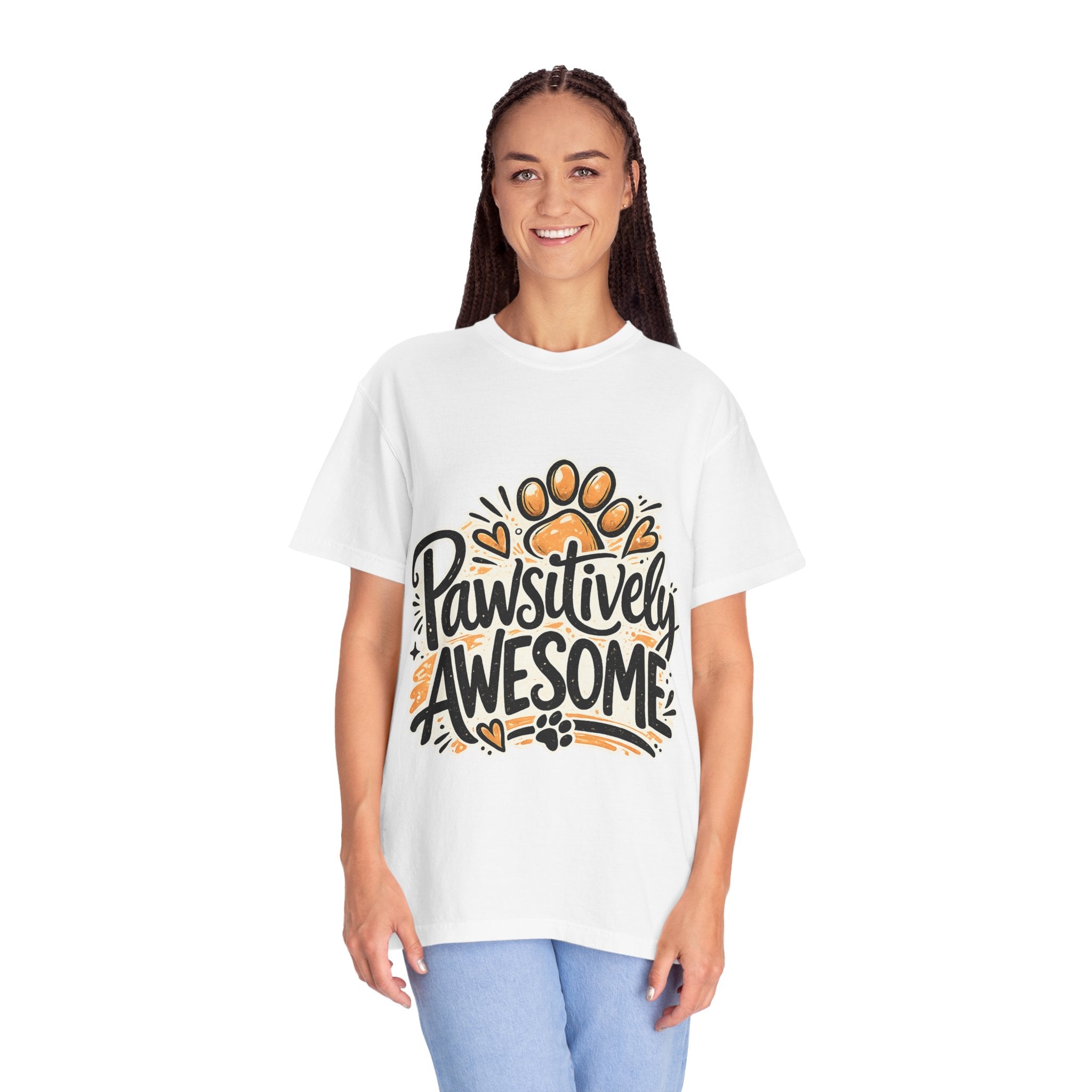 Pawsitively Awesome T-Shirt — Funny Dog Lover Tee with Paw Print