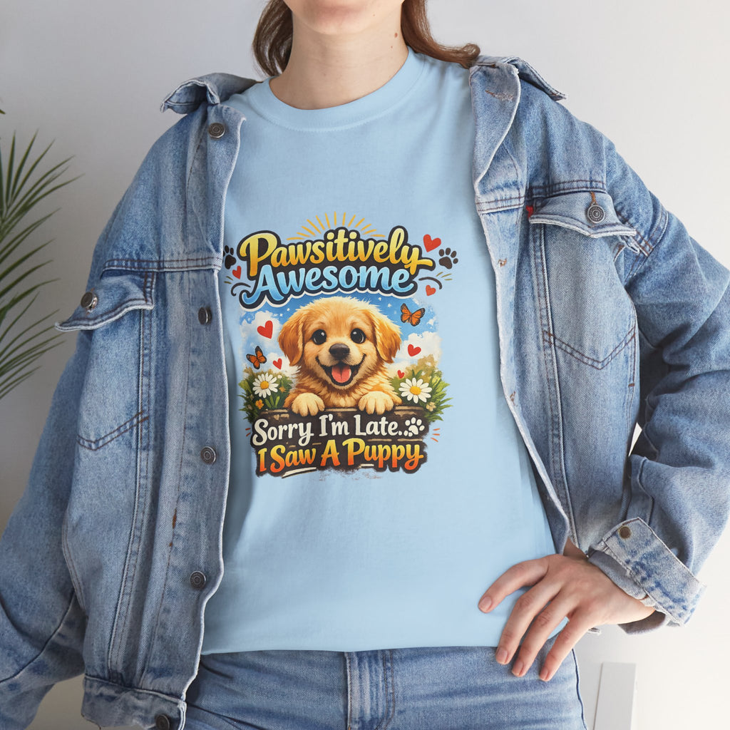 Pawsitively Awesome Cute Puppy Graphic T-Shirt for Dog Lovers