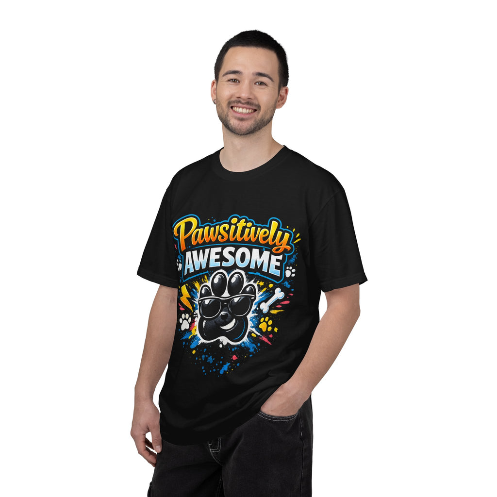 Pawsitively Awesome Paw Print Graphic T-Shirt for Dog Lovers